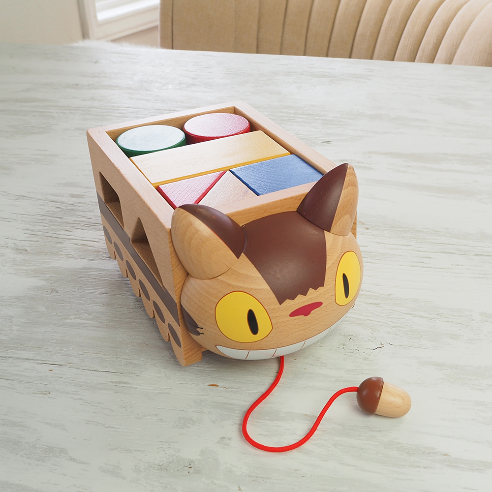となりのトトロ ネコバスつみき(お名前プレート付き) １歳２歳３歳 知育玩具 おしゃれ 誕生日 出産祝い パズル 積み木 木のおもちゃ クリスマス_7