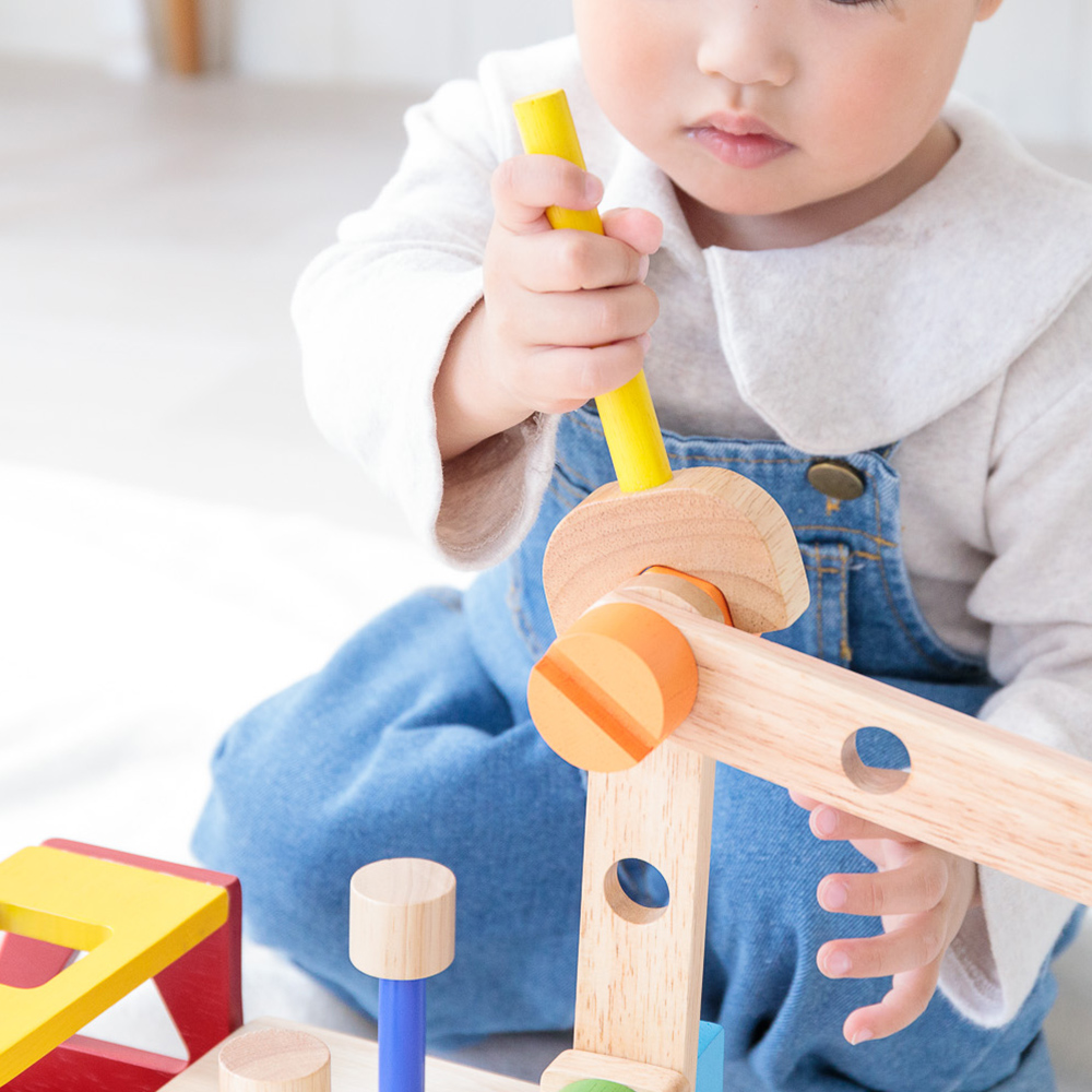 名入れ 知育玩具 アクティブ消防車  2歳 3歳 I’ｍ TOY アイムトイ 木のおもちゃ 誕生日プレゼント 男の子 クリスマス エデュテの画像
