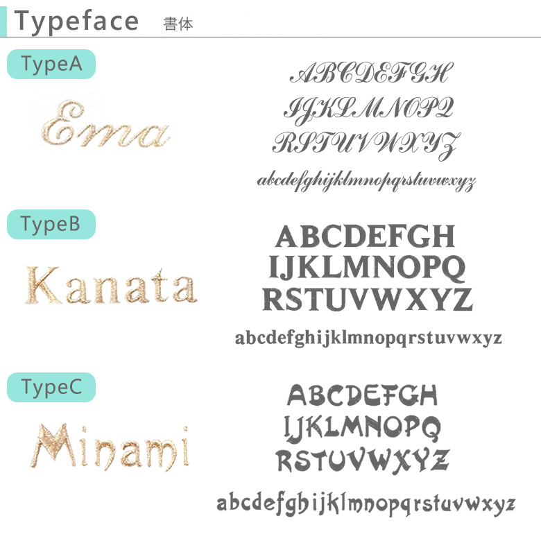 名入れ位置・フォント