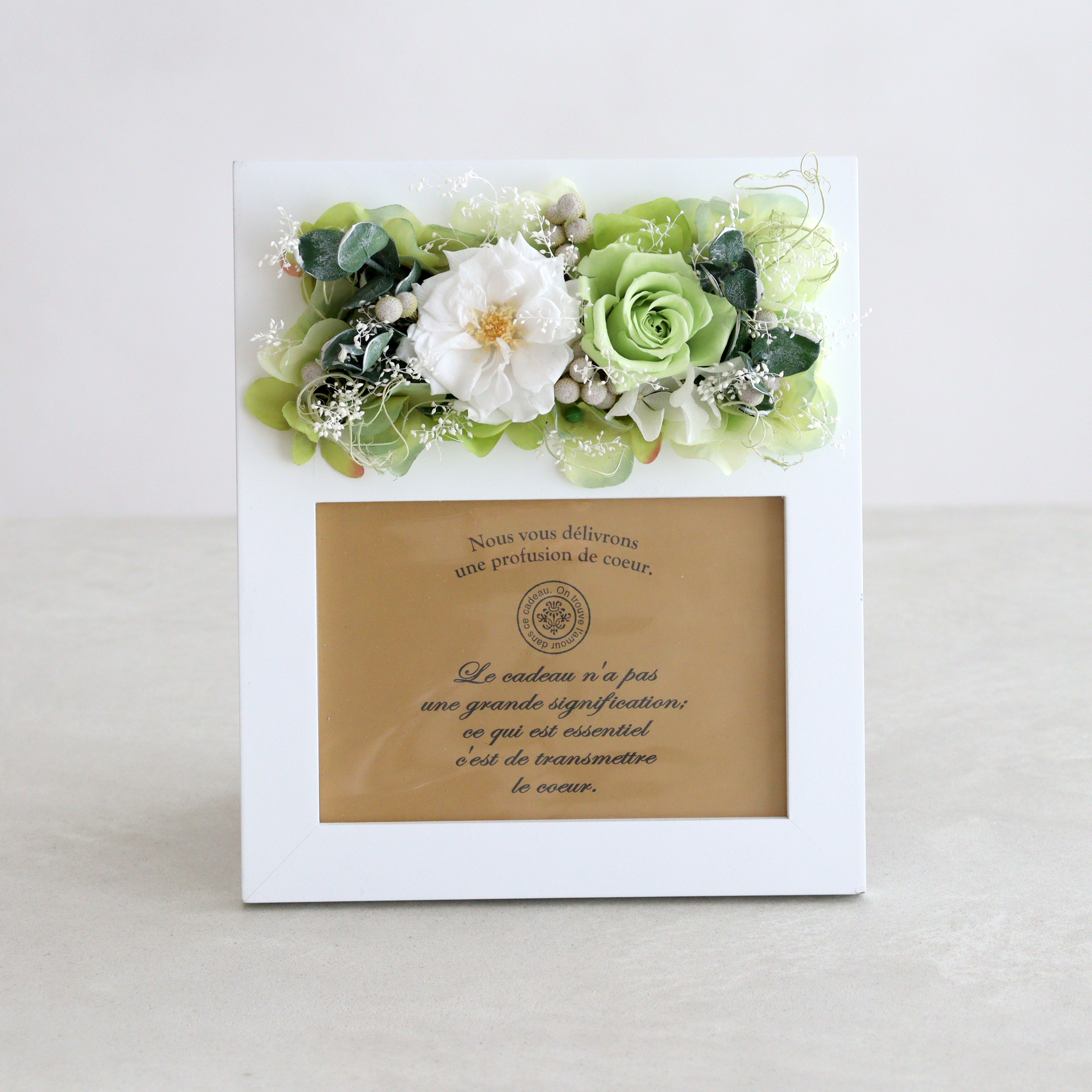 プリザーブドフラワー フォトフレーム プレシャスメモリーズ 結婚祝い 誕生日祝い 新築祝い 写真立て 写真入り L判 敬老の日 母の日 プリント | Belle Vie | 07