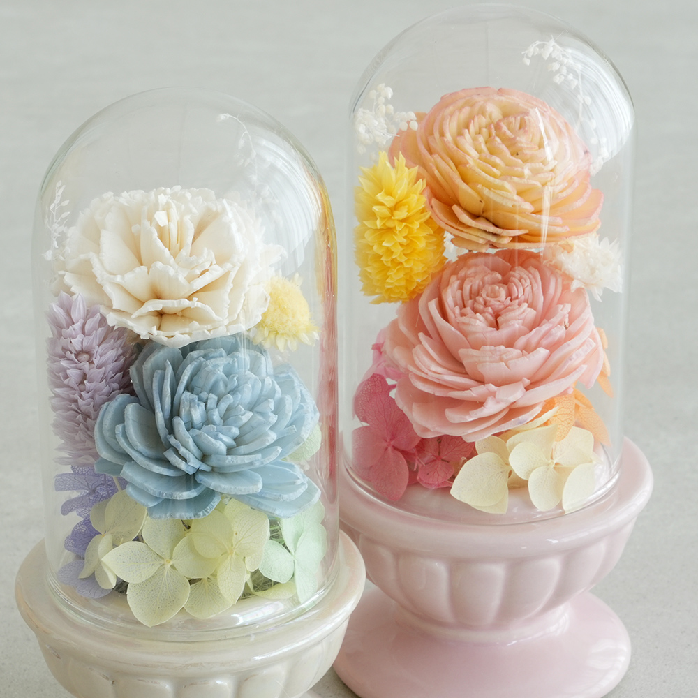 Belle Vie（ベルビー） プリザーブドフラワー お供え花 ガラスドーム