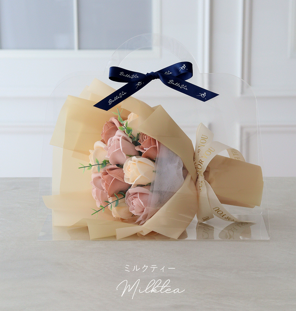 Belle Vie（ベルビー） ソープフラワー クリアバッグブーケ | 結婚祝い