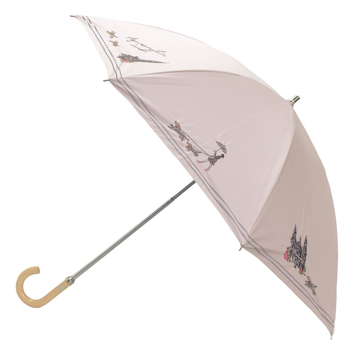 【未使用】アクアスキュータム ショート 傘 晴雨兼用 パラソル ロンドン ② Aquascutum（アクアスキュータム）】ボタニカル刺しゅう晴雨兼用