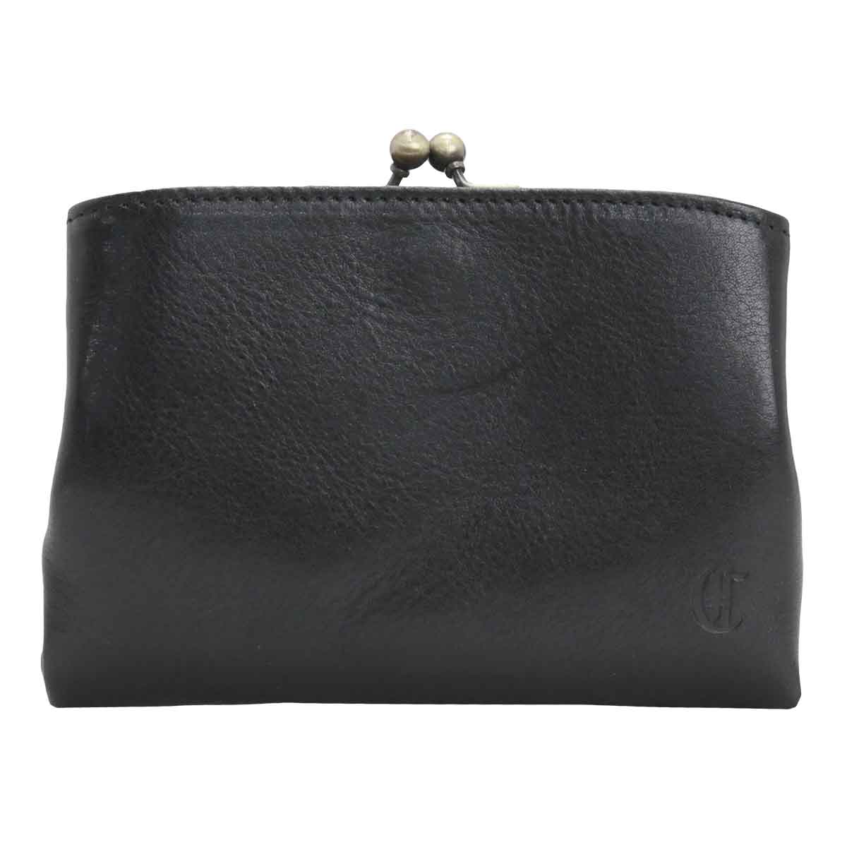 CLEDRAN ブラック ミニ財布 CLEDRAN セール20％ クレドラン クラシカルな二つ折り財布 ミニ