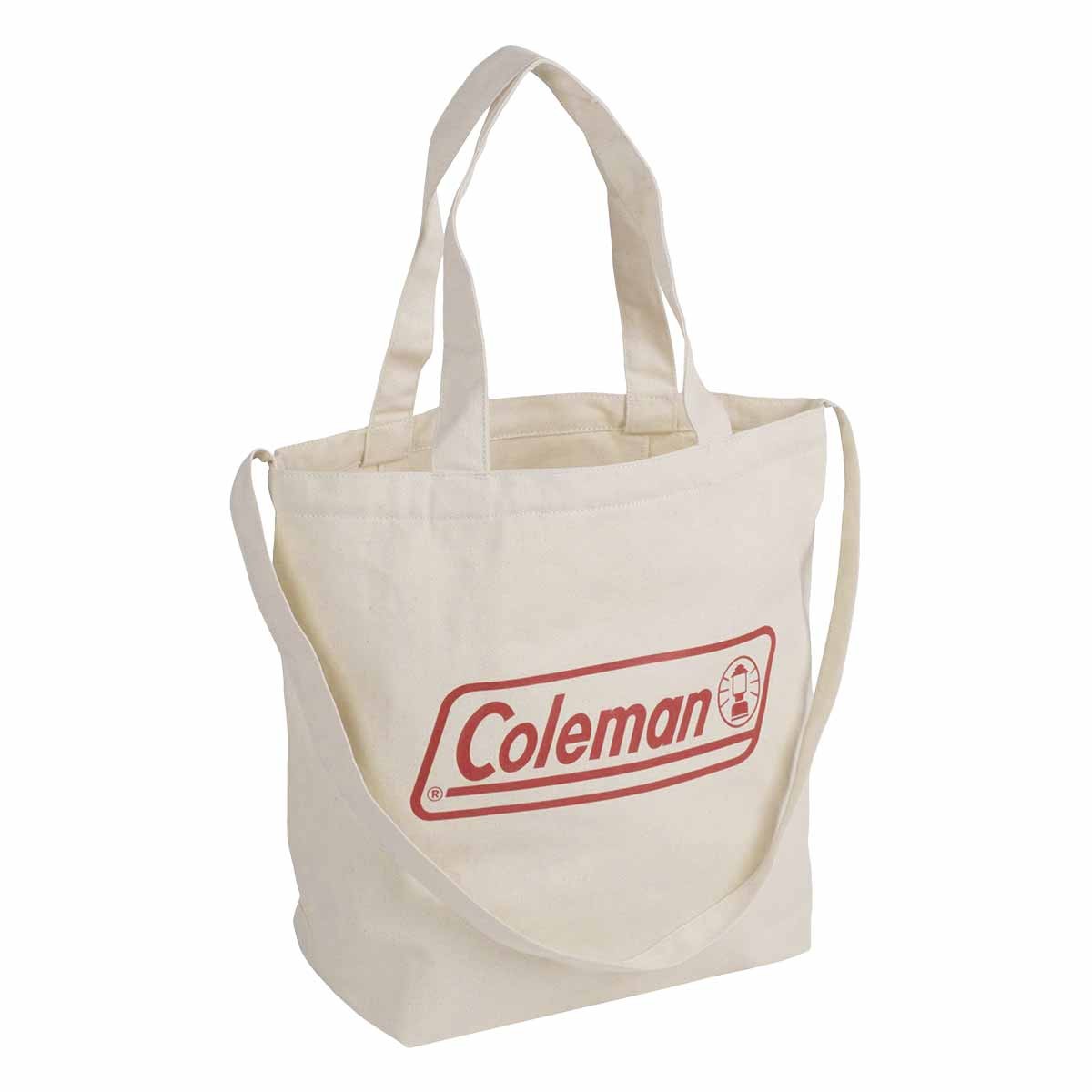 コールマン／トートバッグ　赤文字ロゴ入り　内ポケット付き Coleman トートバッグ コールマン LOGO TOTE ロゴ トート 正規品