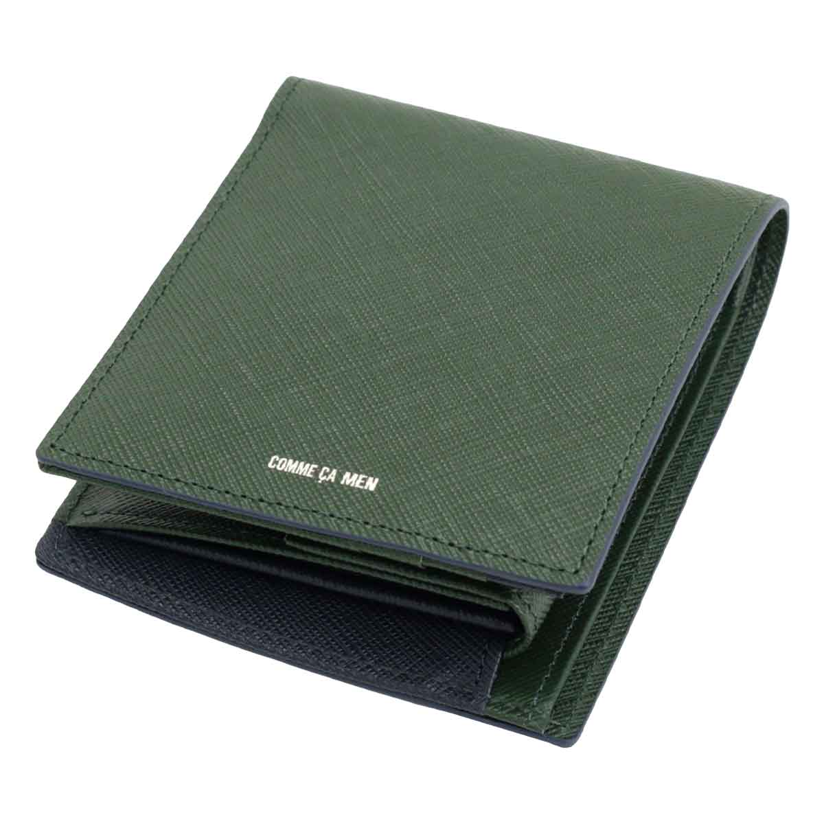 COMME CA MEN 二つ折り財布 6754 グリーン×ネイビー COMME CA MEN（コムサメン） 財布 メンズ COMME CA MEN Rami ラミ 二
