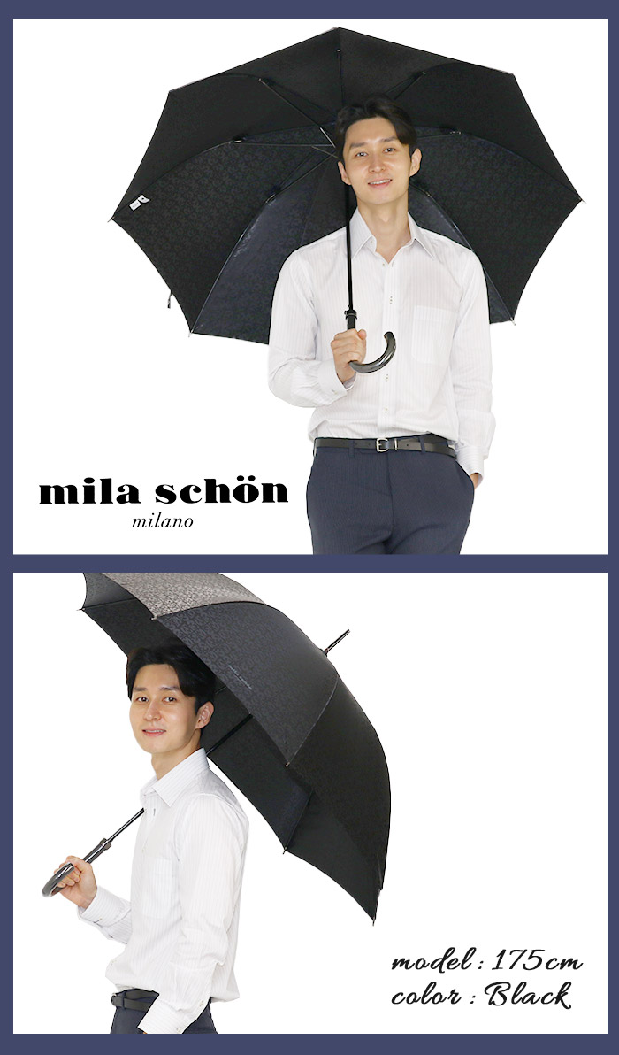 mila schon（ミラショーン） 傘 長傘 メンズ 折れにくい モノグラム