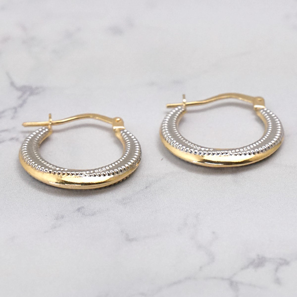 ウノアエレ UNOAERRE K18 ゴールド イタリア製 ピアス 片耳 UNOAERRE（ウノアエレ） ピアス 18金 K18YG x WG イエロー x ホワイト