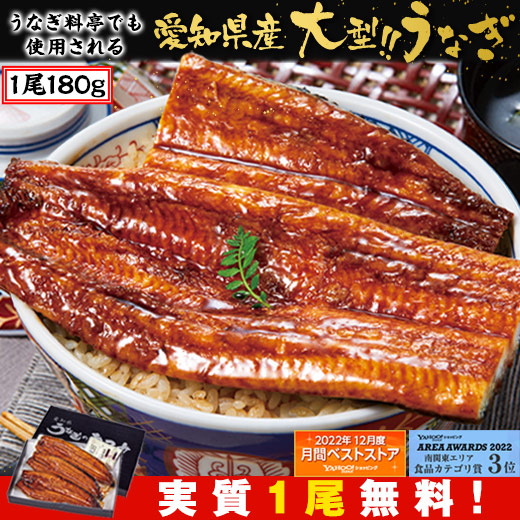 丑の日 うなぎ 特大 蒲焼き 長蒲焼 国産 愛知県産 三河産 うなぎ蒲焼3尾 180ｇ×3尾 【ギフト対象商品】