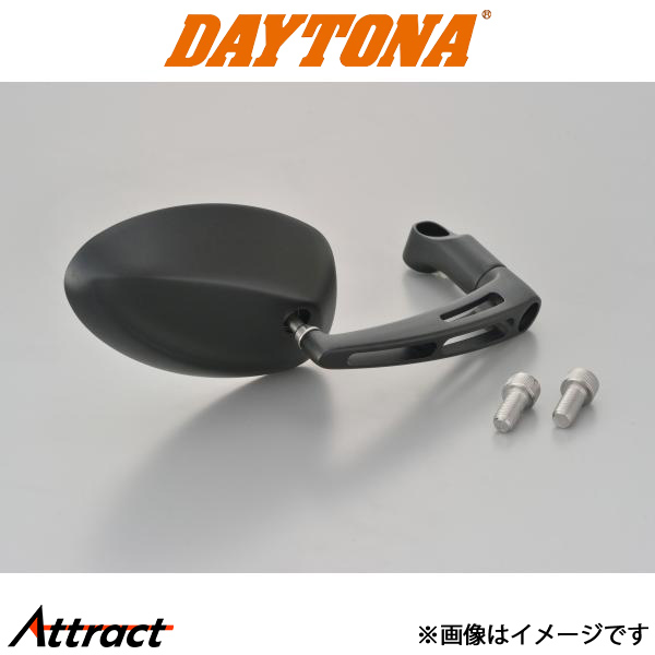 デイトナ バイク用 パラレルミラー オーバル 右用 ブラストブラック