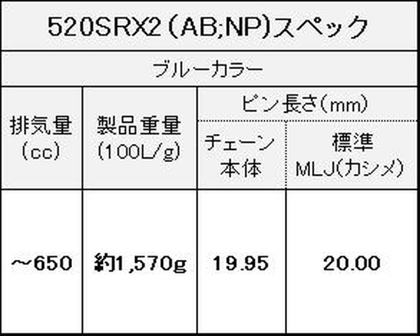 江沼チェーン EKチェーン SRXシリーズ 520SRX2 ブルー 150L MLJ(標準) QXリングシール バイク用品の画像