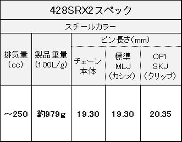 江沼チェーン EKチェーン SRXシリーズ 428SRX2 スチール 148L SKJ(オプション) QXリングシール バイク用品_4