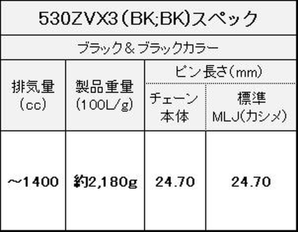 江沼チェーン EKチェーン ZVXシリーズ 530ZVX3 ブラック\u0026ブラック 136L MLJ(標準) NXリングシール バイク用品の画像