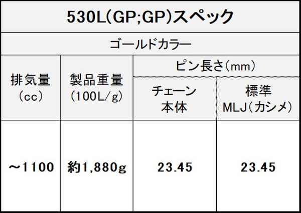 江沼チェーン EKチェーン LUXE Lシリーズ 530L ゴールド 104L MLJ(標準) NXリングシール バイク用品_4