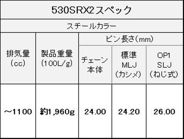 江沼チェーン EKチェーン SRXシリーズ 530SRX2 スチール 96L SLJ(オプション) QXリングシール バイク用品の画像