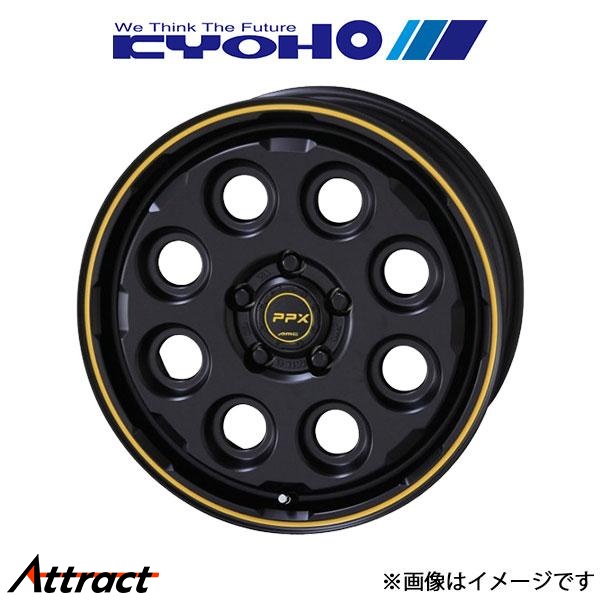 共豊 アルミホイール 4本 PPX Mil:8 ジムニーシエラ JB43W(16×5.5J 5-139.7 INSET0 セミグロスブラック/イエローライン)KYOHO