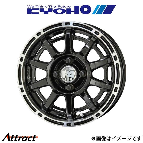 共豊 アルミホイール 4本 H4 モーターX1 タンク/ルーミー M900A/M910A(14×5.0J 4-100 INSET33 ブラックリムポリッシュ)KYOHO H4 MOTOR X1