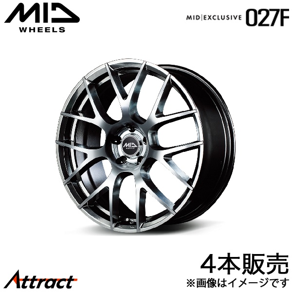 マルカサービス - MID エクスクルーシブ 027F インプレッサ運動競技手押し車 GG系 軽銀銀輪 4本(17×7J 5-100 +50 ハイパーメタルコート/鏡鑑はね除ける)