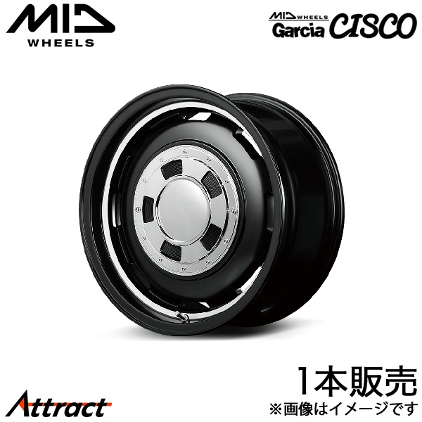 MID ガルシアシスコ ソリオ MA15S アルミホイール 1本(14×4.5J 4-100 +45 セミグロスブラック+リムヴァーレイポリッシュ)