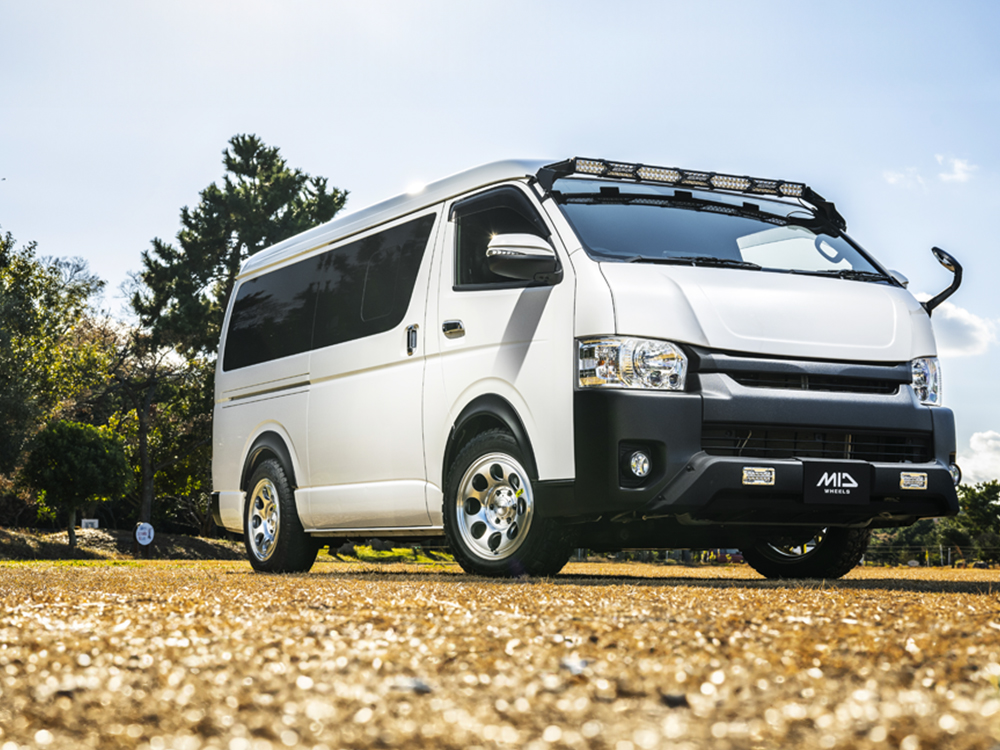 MID ガルシアパーム8 ハイエース 200系 アルミホイール 1本(16×6.5J 6-139.7 +38 セミグロスブラック)マルカ Garcia Palm8の画像