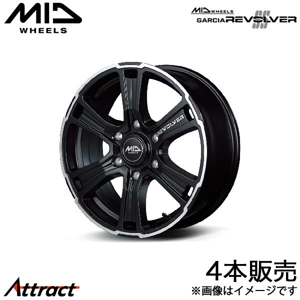 MID ガルシアSSリボルバー ハイエース 200系 アルミホイール 4本(16×6.5J 6-139.7 +38 セミグロスブラック)GARCIA SS REVOLVER