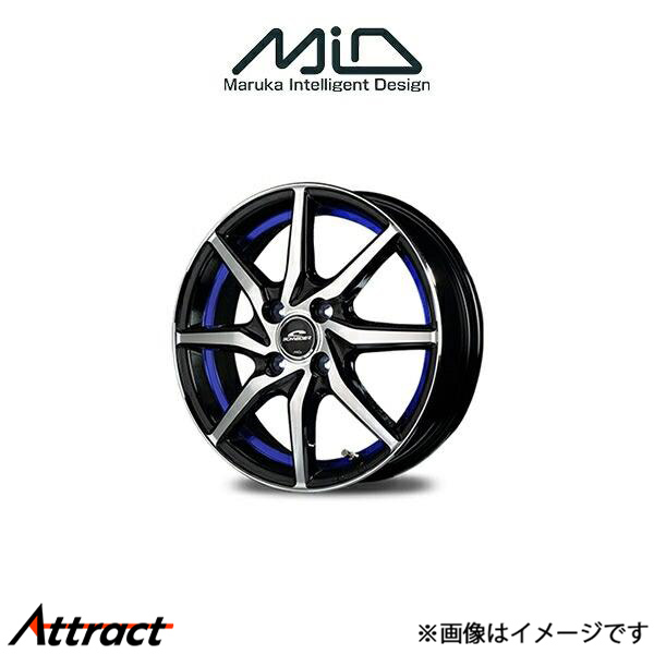 MID シュナイダー RX810 アルミホイール 1本 ムーヴキャンバス LA850S/LA860S(14×4.5J 4-100 INSET45 ブラック/ブルー)SCHNEIDER
