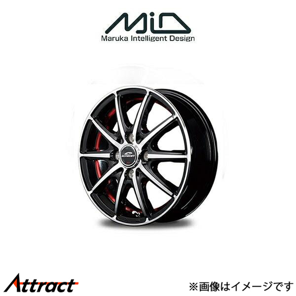 MID シュナイダー SX 2 アルミホイール 4本 ヴィッツ 130系(14×5.5J 4-100 INSET38 ブラック/レッド)SCHNEIDER