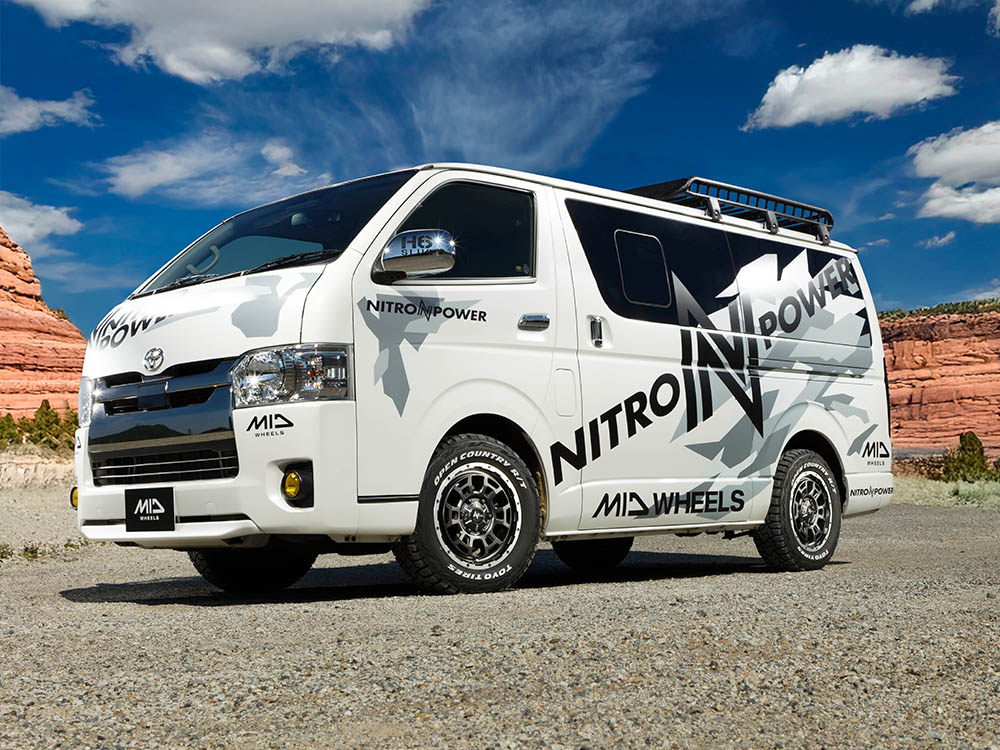MID ナイトロパワーH6スラッグ ロッキー A200S/A201S/A210S アルミホイール 4本(16×6J 4-100 +40 セミグロスブラック)NITRO POWER H6 SLUGの画像