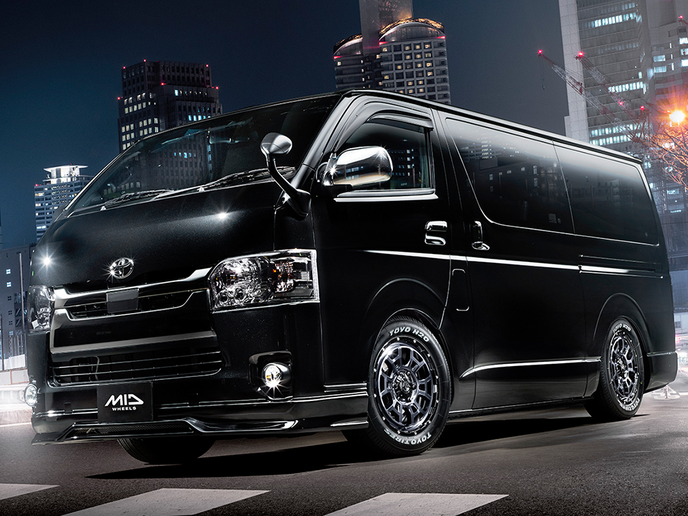 MID ナイトロパワーH6スラッグ ロッキー A200S/A201S/A210S アルミホイール 4本(16×6J 4-100 +40 セミグロスブラック)NITRO POWER H6 SLUGの画像