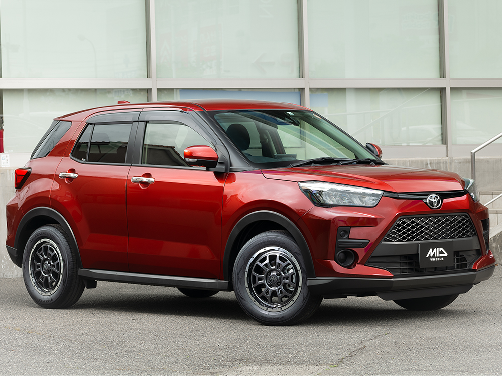 MID ナイトロパワーH6スラッグ ロッキー A200S/A201S/A210S アルミホイール 4本(16×6J 4-100 +40 セミグロスブラック)NITRO POWER H6 SLUGの画像
