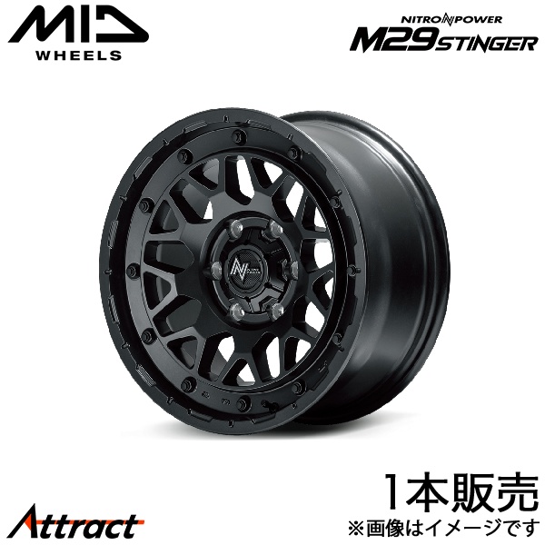 MID ナイトロパワーM29スティンガー ハイエース 200系 アルミホイール 1本(16×6.5J 6-139.7 +38 バレルブラック)NITRO POWER M29 STINGER