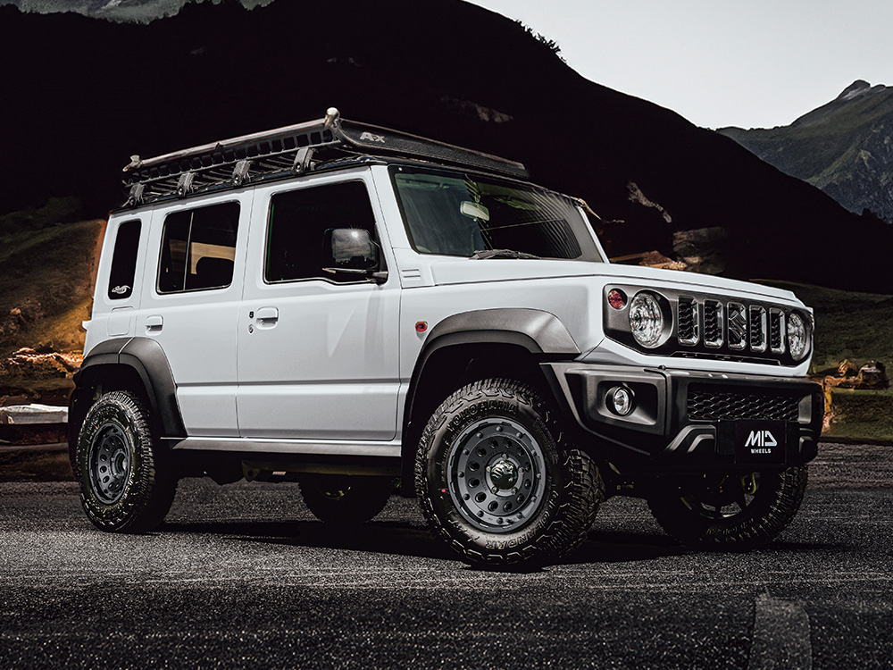 MID ナイトロパワーH12ショットガン デリカミニ B34A/B35A/B37A/B38A アルミホイール 4本(14×4.5J 4-100 +45 ブラッククリア)H12 SHOTGUNの画像