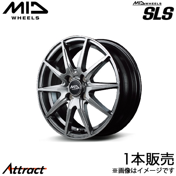 MID SLS ラクティス 100系 アルミホイール 1本(16×6J 4-100 +42 メタリックグレー)マルカサービス ホイール単体