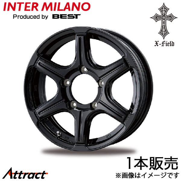 インターミラノ クロスフィールド β ジムニー JB64W アルミホイール 1本(16×5.5J 5-139.7 +22 ブラック)INTER MILANO X-FIELD