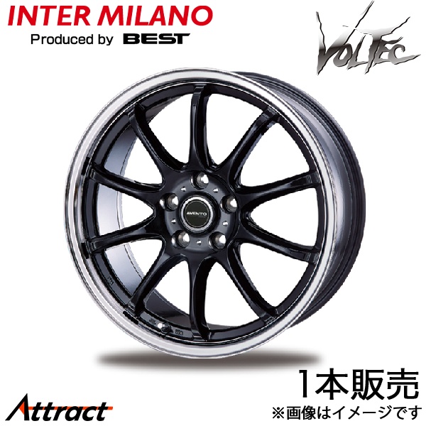 インターミラノ アヴェント FF-10 アルファード 40系 アルミホイール 1本(平座専用 17×6.5J 5-120 +40 ブラック/リムポリッシュ)