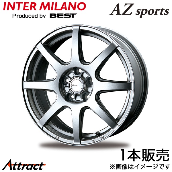 INTER MILANO - インターミラノ AZ運動競技 LX-8 NX 20系 軽銀銀輪 1本(18×7.5J 5-114.3 +38 クロームしろがね色)AZ sports LX-8