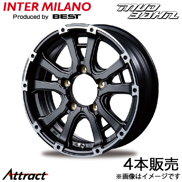 インターミラノ マットバーン XR-600S ジムニーシエラ JB74W アルミホイール 4本(16×5.5J 5-139.7 +0 セミグロスブラック)INTER MILANO