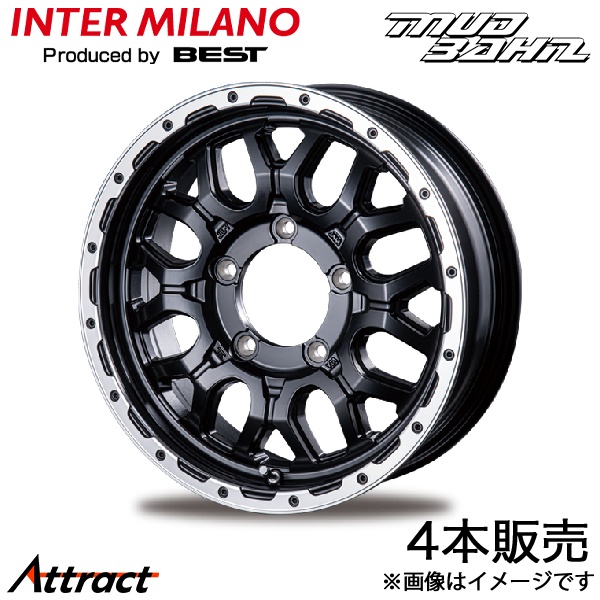 インターミラノ マットバーン XR-800M ジムニーシエラ JB74W アルミホイール 4本(16×5.5J 5-139.7 +0 マットブラック/リム)INTER MILANO