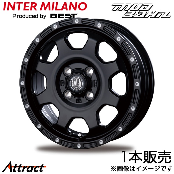 インターミラノ マットバーン XR-910K フレアワゴン MM53 アルミホイール 1本(14×4.5J 4-100 +45 マットブラック)INTER MILANO MUD BAHN