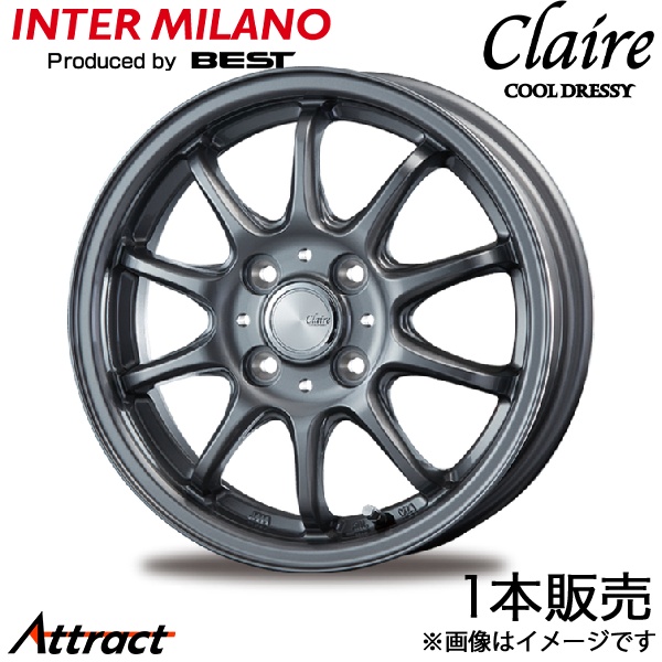 インターミラノ クレール ZT10 ピクシスジョイC LA200系 アルミホイール 1本(15×4.5J 4-100 +45 ガンメタ)INTER MILANO CLAIRE ZT10