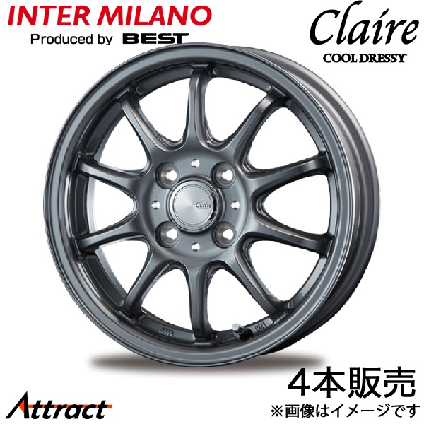 インターミラノ クレール ZT10 フレアクロスオーバー MS92/MS52 アルミホイール 4本(15×4.5J 4-100 +45 ガンメタ)INTER MILANO CLAIRE