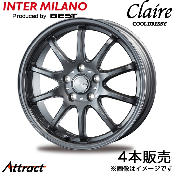 INTER MILANO - インターミラノ クレール ZT10 ジャケット冠クロスオーバー AZSH35/TZSH35 軽銀車輪 4本(18×7.5J 5-114.3 +38 鵝鳥メタ) タイヤ、ホイール-アルミホイール