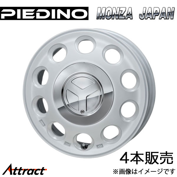 MONZA JAPAN - モンツァジャパン ピエディーノ 軽銀車輪4本 1台分(14×4.5J 4-100 INSET45)スズキ コントラルト HA12S HA22S HA23S(白いこと) アルミホイール-タイヤ、ホイール-車、バイク、自転車