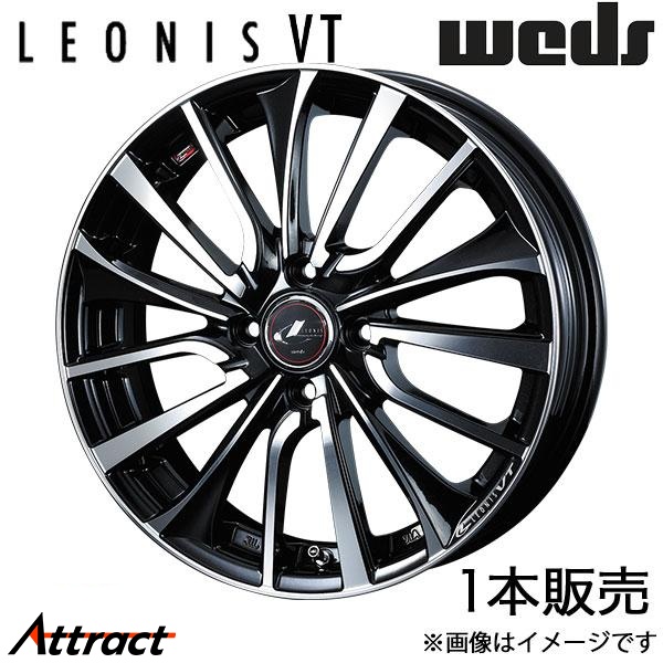 レオニスVT デミオ DE系 14インチ アルミホイール 1本 パールブラック/ミラーカット 0036324 WEDS LEONIS VT