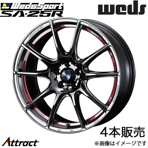 WEDS - ウェッズ運動競技 SA25R 足どり手押し車 RP6/RP7/RP8 18in 軽銀車輪 4本 レッドライトクローム 0073835 WedsSport SA25R 自動車-アルミホイール-タイヤ、ホイール