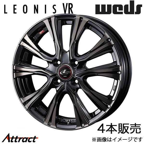 レオニスVR ポルテ 140系 16インチ アルミホイール 4本 パールブラック ミラーカット/チタントップ 0041225 WEDS LEONIS VR