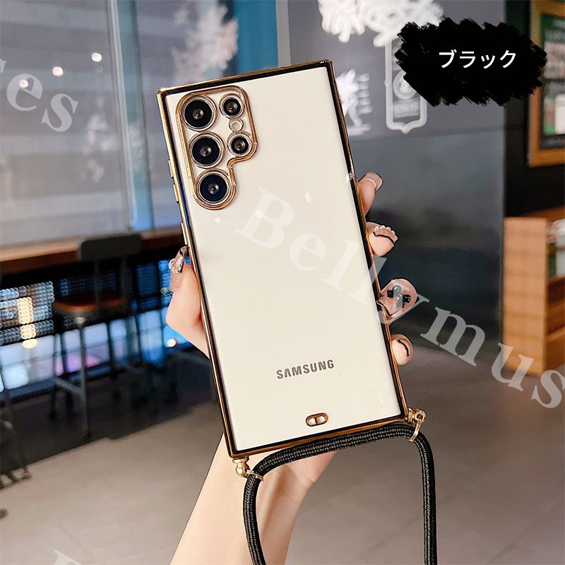 背面クリア Galaxy S22 ケース ショルダー ストラップ Galaxy S22