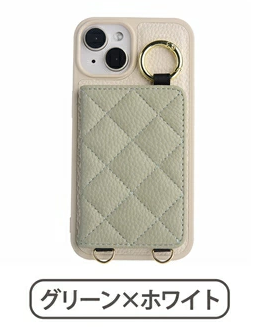 iPhone 【即日発送】ショルダー付き スマホケース ミラー付き カード