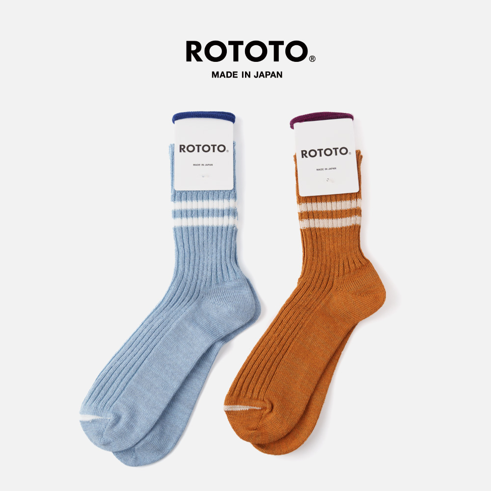 ROTOTO靴下ヘンプオーガニックコットンストライプソックス