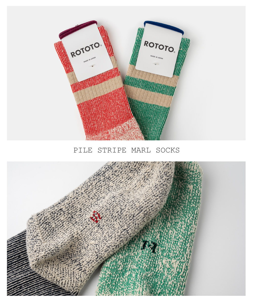 ROTOTOパイルストライプマールソックス